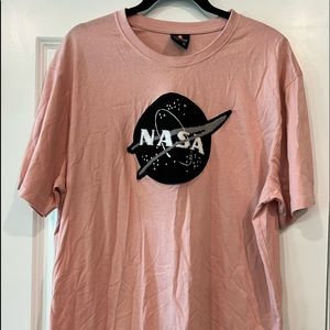 NASA TShirt Mens XL fuzzy embroidered Logo